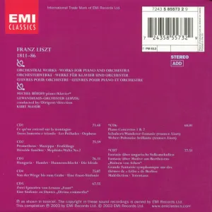Pochette de Orchesterwerke / Werke für Klavier und Orchester de Michel Béroff - Franz Liszt - Kurt Masur - Gewandhausorchester Leipzig