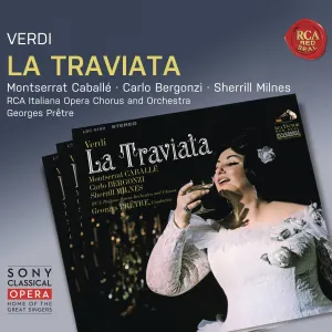 Pochette de La traviata de Sherrill Milnes - Georges Prêtre - Carlo Bergonzi - Montserrat Caballé - Orchestra della RCA Italiana - Giuseppe Verdi