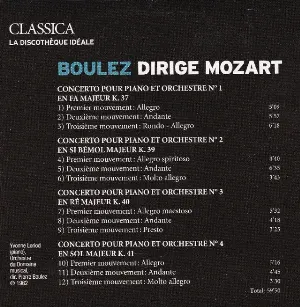 Pochette de Boulez dirige Mozart de Pierre Boulez - Yvonne Loriod - Wolfgang Amadeus Mozart