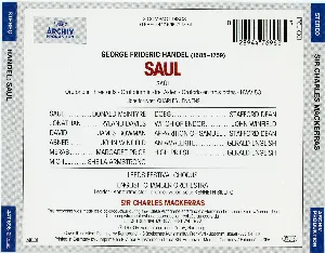 Pochette de Saul de George Frideric Handel - Sheila Armstrong - Charles Mackerras - Ryland Davies - English Chamber Orchestra - James Bowman - Margaret Price