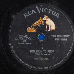 Pochette de Too Soon to Know / Blue Blue Day de Don Gibson