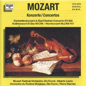 Pochette Klarinettenkonzert A-Dur KV 622 / Violinkonzert D-Dur KV 218 / Hornkonzert Nr. 2 KV 417