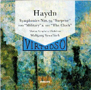 Pochette de Symphonies nos. 94 “Surprise”, 100 “Military” & 101 “The Clock” de Wolfgang Sawallisch - Joseph Haydn - Wiener Symphoniker