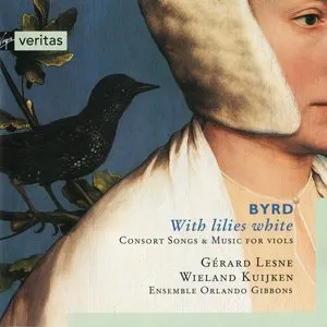 Pochette With Lilies White: Consort Songs & Music for Viols (Ensemble Orlando Gibbons feat. alto: Gérard Lesne, viol: Wieland Kuijken)