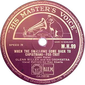 Pochette de When the Swallows Come Back to Capistrano / Ma-Ma-Maria de Glenn Miller and His Orchestra