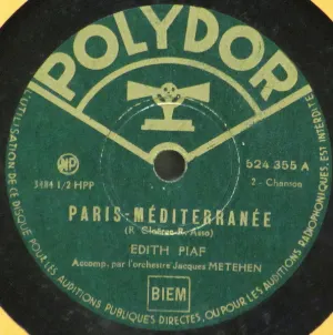 Pochette Paris‐Méditerranée / Un jeune homme chantait