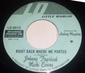 Pochette de Right Back Where We Parted / The Way Things Were Going de Johnny Paycheck