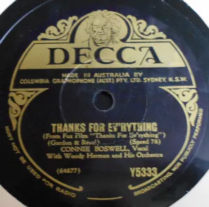 Pochette de Thanks for Ev’rything / They Say de Connee Boswell - Woody Herman and His Orchestra