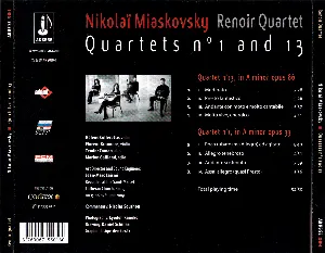 Pochette de Quartets no. 1 and 13 de Nicolai Myaskovsky