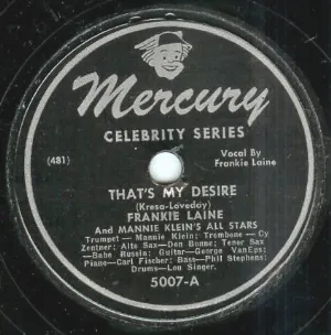 Pochette de That's My Desire / By the River Sainte Marie de Frankie Laine