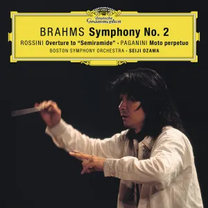 Pochette de Brahms: Symphony no. 2 in D Major, op. 73 / Rossini: Overture From "Semiramide" / Paganini: Moto perpetuo, op. 11 de Boston Symphony Orchestra - Gioachino Rossini - Seiji Ozawa - Johannes Brahms - Niccolò Paganini