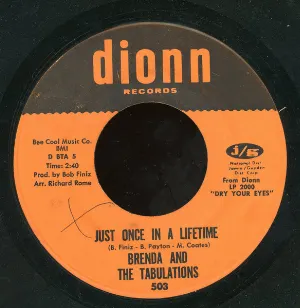 Pochette de Just Once In a Lifetime / Hey Boy de Brenda & the Tabulations