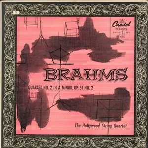 Pochette de Quartet no. 2 in A minor, op. 51 no. 2 de Johannes Brahms