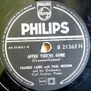 Pochette de After You've Gone / Lullaby in Rhythm de Paul Weston and His Orchestra - Frankie Laine