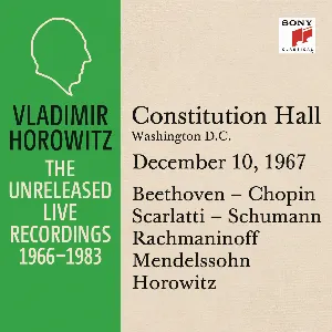 Pochette Vladimir Horowitz in Recital at Constitution Hall Washington D.C. December 10 1967