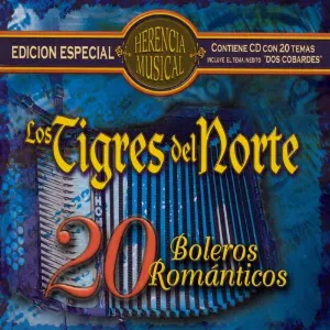 Pochette de 20 boleros románticos de Los Tigres del Norte
