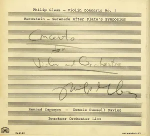 Pochette Glass: Violin Concerto no. 1 / Bernstein: Serenade After Plato's Symposium