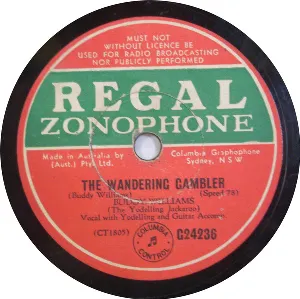 Pochette de The Wandering Gambler / Happy Cowboys de Buddy Williams