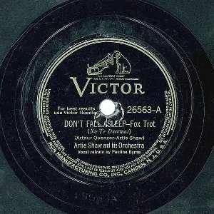 Pochette de Don't Fall Asleep / Gloomy Sunday de Artie Shaw and His Orchestra