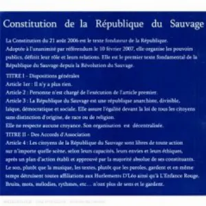 Pochette Constitution de la République du sauvage