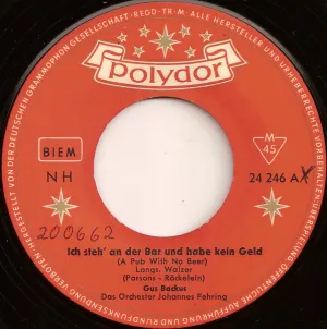 Pochette de Ich steh’ an der Bar und habe kein Geld / Hätt’ ich doch ein Girl de Gus Backus