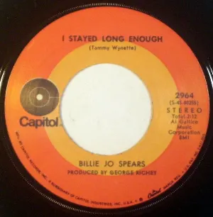 Pochette de I Stayed Long Enough / Come on Home de Billie Jo Spears