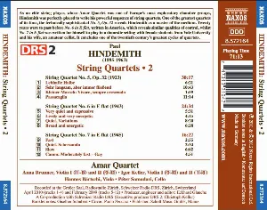 Pochette de String Quartets, Volume 2: String Quartets nos. 5, 6 and 7 de Paul Hindemith