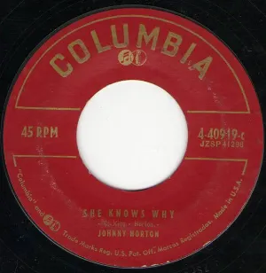 Pochette de She Knows Why / The Woman I Need de Johnny Horton