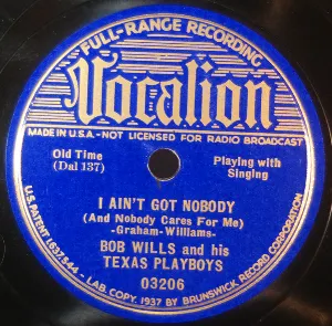 Pochette de I Ain't Got Nobody / Who Walks in When I Walk Out de Bob Wills and His Texas Playboys