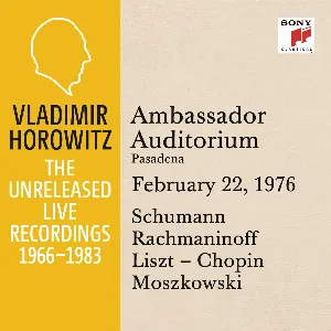 Pochette Vladimir Horowitz in Recital at Ambassador College Pasadena February 22 1976