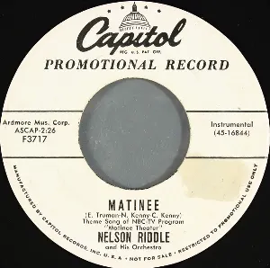 Pochette de Matinee / Theme From "New Girl in Town" de Nelson Riddle and His Orchestra