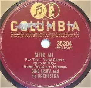 Pochette de After All / Vagabond Dreams de Gene Krupa and His Orchestra