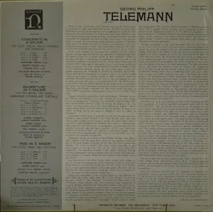 Pochette de Concerto in A major, Ouverture in D major, Trio in E minor de Georg Philipp Telemann - Roland Douatte - Collegium Musicum de Paris