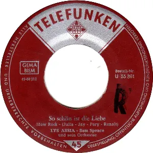 Pochette de So schön ist die Liebe de Lys Assia