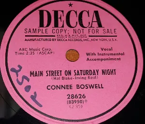 Pochette de Main Street on Saturday Night / With One Red Rose de Connee Boswell
