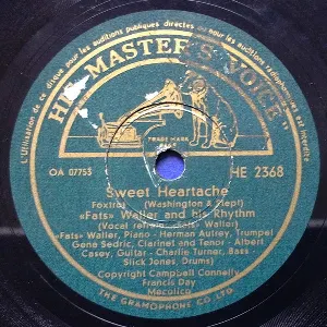 Pochette de Sweet Heartache / Bach Up to Me de Fats Waller and His Rhythm