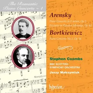 Pochette de The Romantic Piano Concerto, Volume 4: Arensky: Piano Concerto in F minor, op. 2 / Fantasia on Russian Folksongs, op. 48 / Bortkiewicz: Piano Concerto no. 1, op. 16 de Stephen Coombs - BBC Scottish Symphony Orchestra - Jerzy Maksymiuk - Anton Arensky
