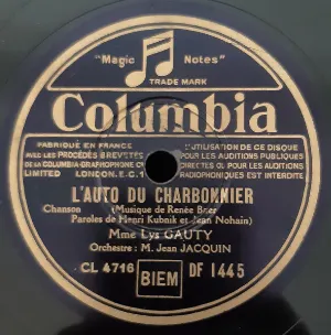 Pochette de L’Auto du charbonnier / Pour toi je veux rêver de Lys Gauty