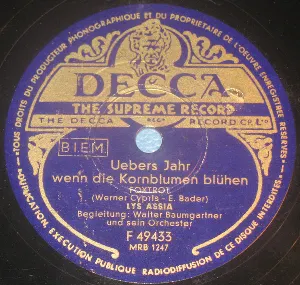 Pochette de Uebers Jahr wenn die Kornblumen blühen de Lys Assia