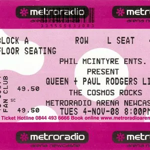 Pochette 2008-11-04: MetroRadio Arena, Newcastle-Upon-Tyne, UK