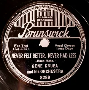 Pochette de Never Felt Better, Never Had Less / Do You Wanna Jump, Children? de Gene Krupa and His Orchestra
