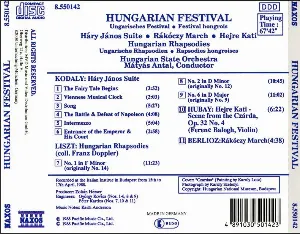 Pochette de Hungarian Festival: Háry János Suite / Rákóczi March / Hejre Kati / Hungarian Rhapsodies de Nemzeti Filharmonikus zenekar - Mátyás Antal