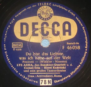 Pochette de Du bist das Liebste, was ich habe auf der Welt de Lys Assia