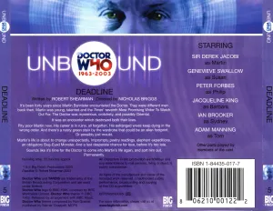 Pochette de Doctor Who - Unbound: Deadline de Derek Jacobi