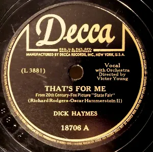 Pochette de That’s for Me / It Might as Well Be Spring de Dick Haymes