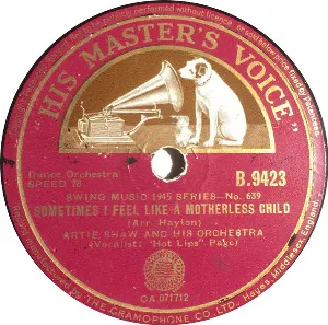 Pochette de Sometimes I Feel Like a Motherless Child / Hindustan de Artie Shaw and His Orchestra