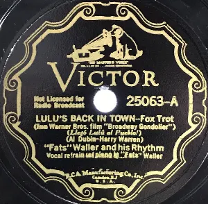 Pochette de Lulu's Back in Town / Sweet and Slow de Fats Waller and His Rhythm
