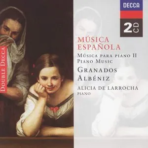 Pochette de Música española: Música para piano II de Isaac Albéniz - Alicia de Larrocha - Enrique Granados