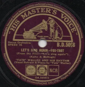 Pochette de Let's Sing Again / Crosspatch de Fats Waller and His Rhythm