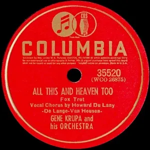 Pochette de All This and Heaven Too / When the Swallows Come Back to Capistrano de Gene Krupa and His Orchestra